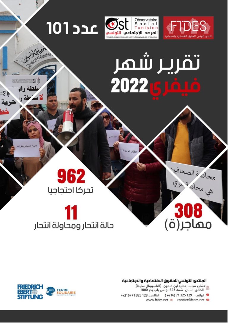 Report of February 2022: collective protests, suicide and migration