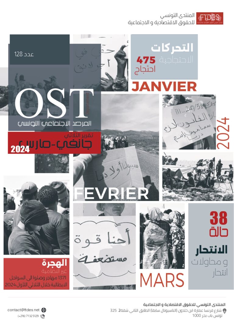First quarter report (January-February-March 2024) of the Tunisian Social Observatory